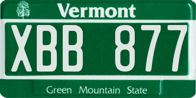 VT license plate XBB877