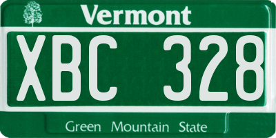 VT license plate XBC328