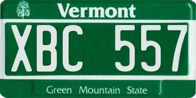 VT license plate XBC557