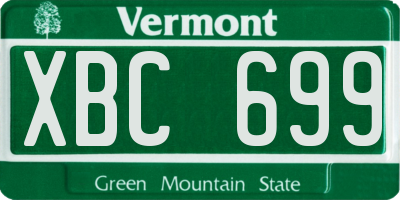VT license plate XBC699