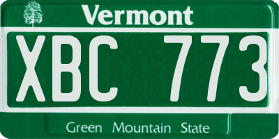 VT license plate XBC773