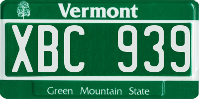 VT license plate XBC939
