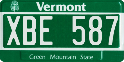 VT license plate XBE587