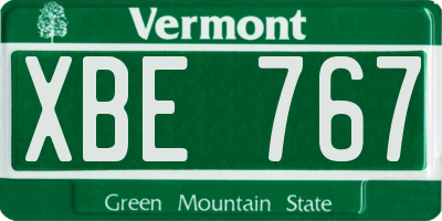 VT license plate XBE767