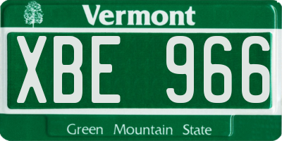 VT license plate XBE966