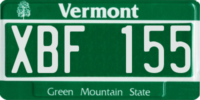 VT license plate XBF155