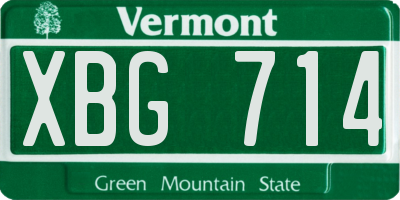 VT license plate XBG714