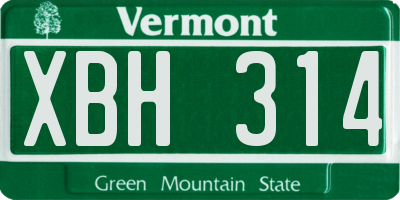 VT license plate XBH314