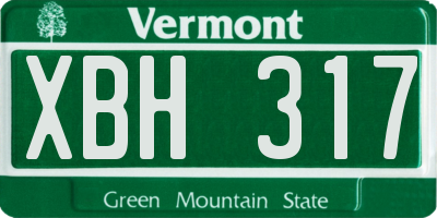 VT license plate XBH317