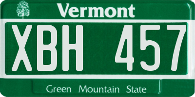 VT license plate XBH457