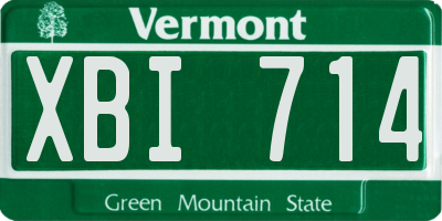 VT license plate XBI714