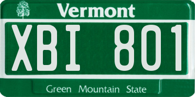 VT license plate XBI801