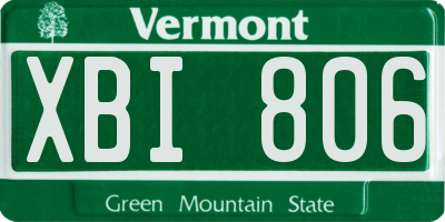 VT license plate XBI806