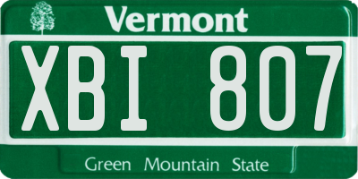 VT license plate XBI807