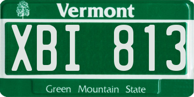 VT license plate XBI813