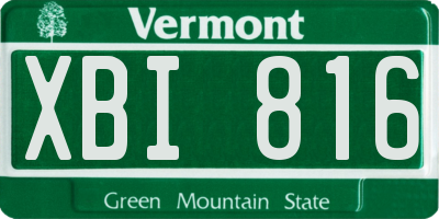 VT license plate XBI816