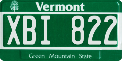 VT license plate XBI822