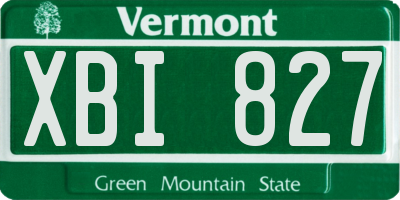 VT license plate XBI827
