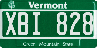 VT license plate XBI828