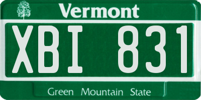 VT license plate XBI831