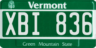 VT license plate XBI836