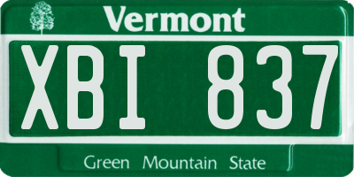VT license plate XBI837