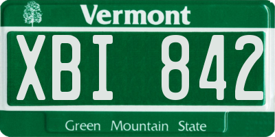 VT license plate XBI842