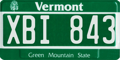 VT license plate XBI843