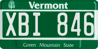 VT license plate XBI846