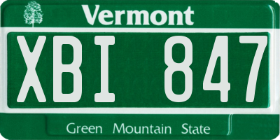 VT license plate XBI847