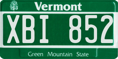 VT license plate XBI852