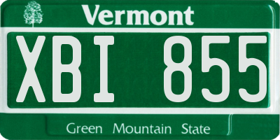 VT license plate XBI855