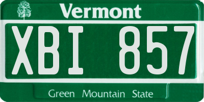 VT license plate XBI857