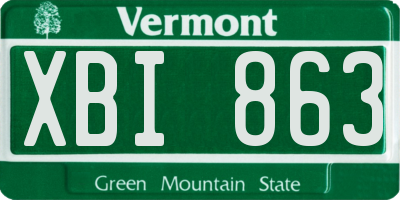 VT license plate XBI863