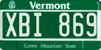 VT license plate XBI869