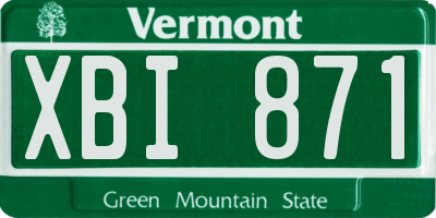 VT license plate XBI871