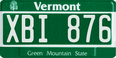 VT license plate XBI876