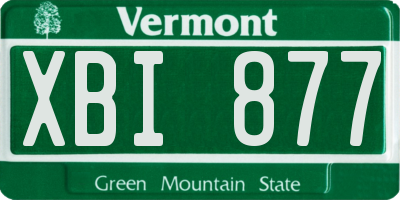 VT license plate XBI877