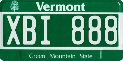 VT license plate XBI888