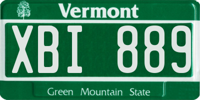 VT license plate XBI889