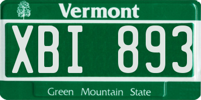 VT license plate XBI893