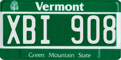 VT license plate XBI908