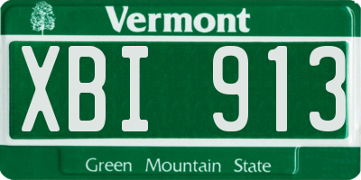 VT license plate XBI913