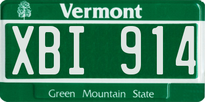 VT license plate XBI914