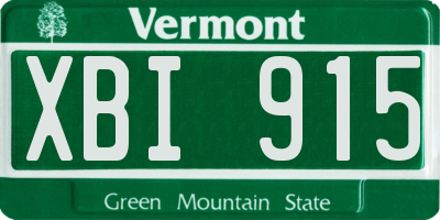 VT license plate XBI915