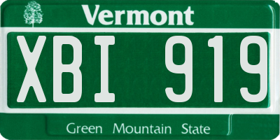 VT license plate XBI919