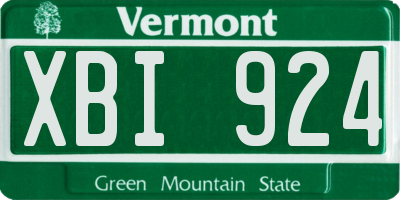 VT license plate XBI924