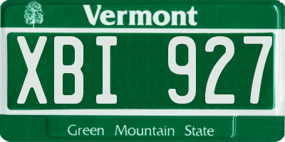 VT license plate XBI927