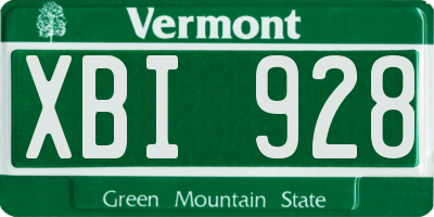 VT license plate XBI928