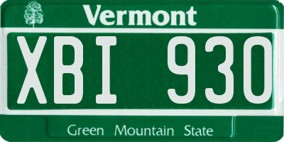 VT license plate XBI930